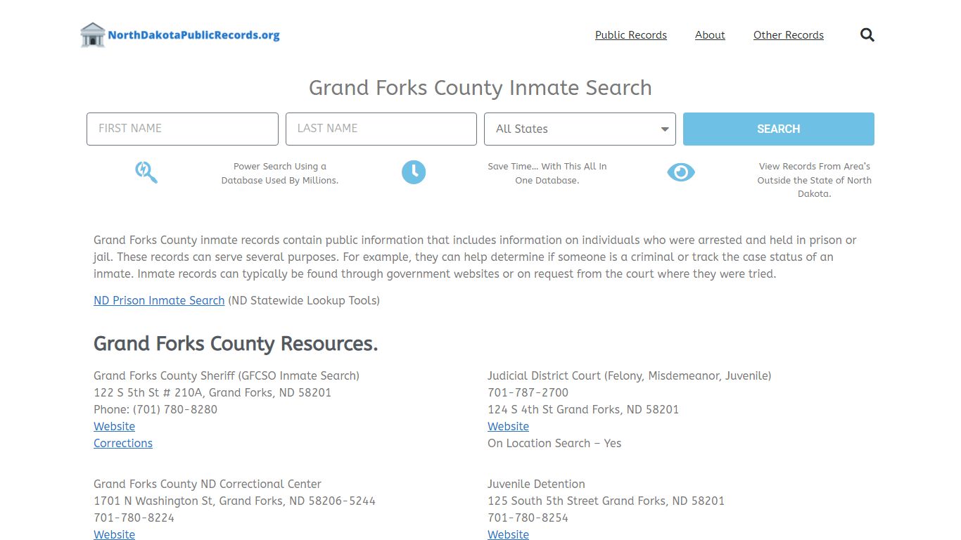 Grand Forks County Inmate Search - GFCSO Current & Past Jail Records