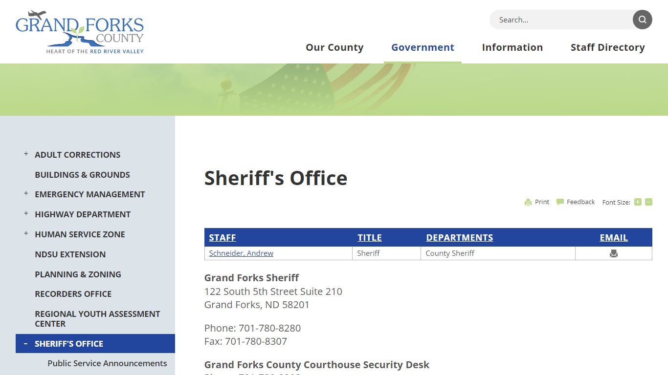 Sheriff's Office | Grand Forks County, ND - North Dakota