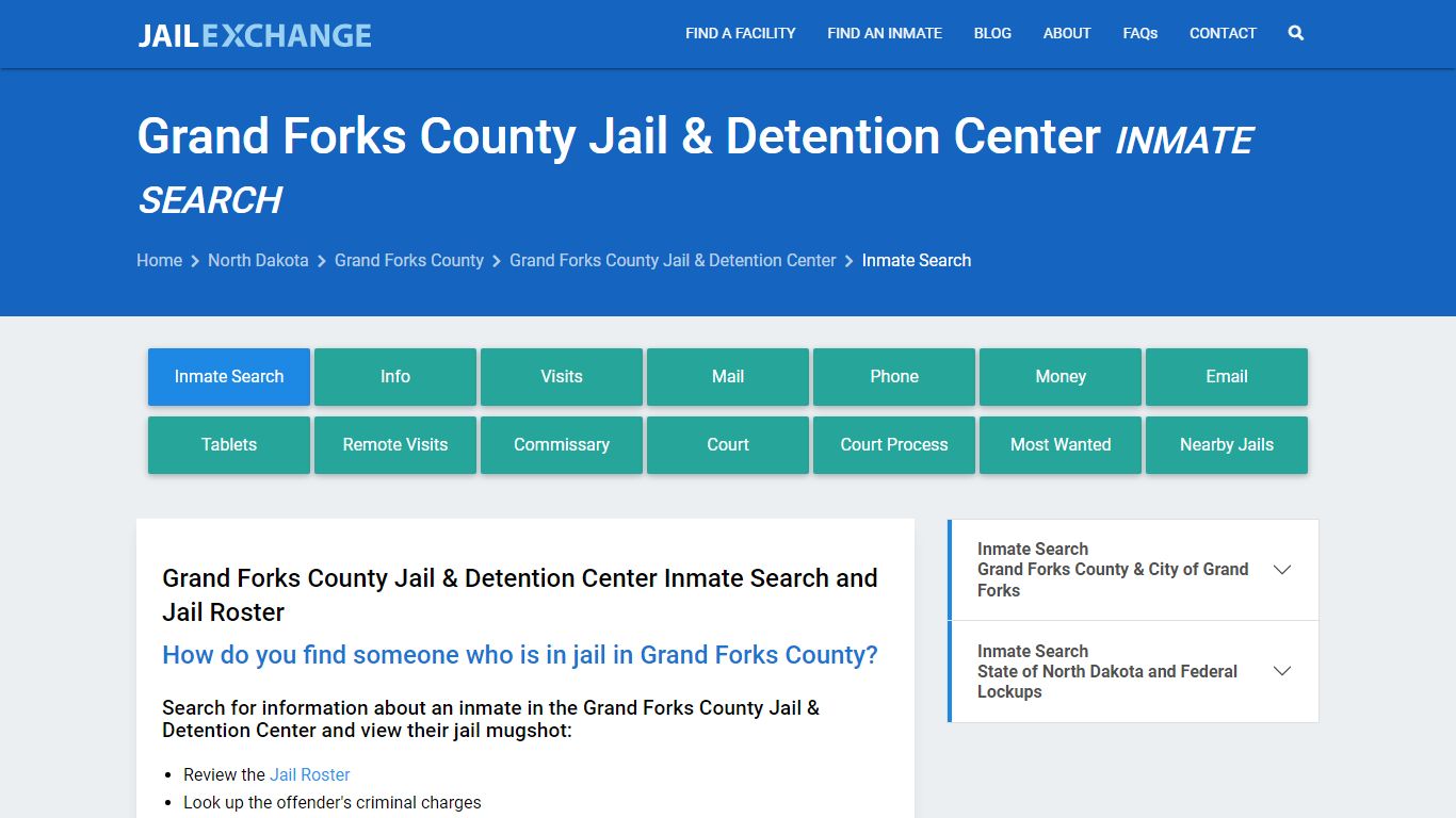 Grand Forks County Jail & Detention Center Inmate Search