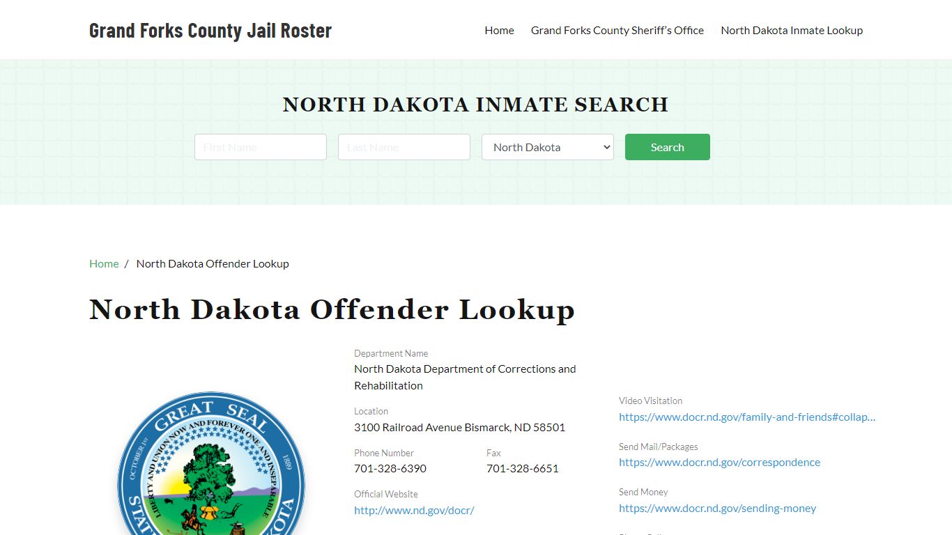 North Dakota Inmate Search, Jail Rosters
